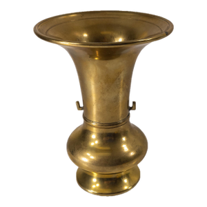19th Century Japanese Meiji Polished Bronze Ikebana Flower Arranging Vase