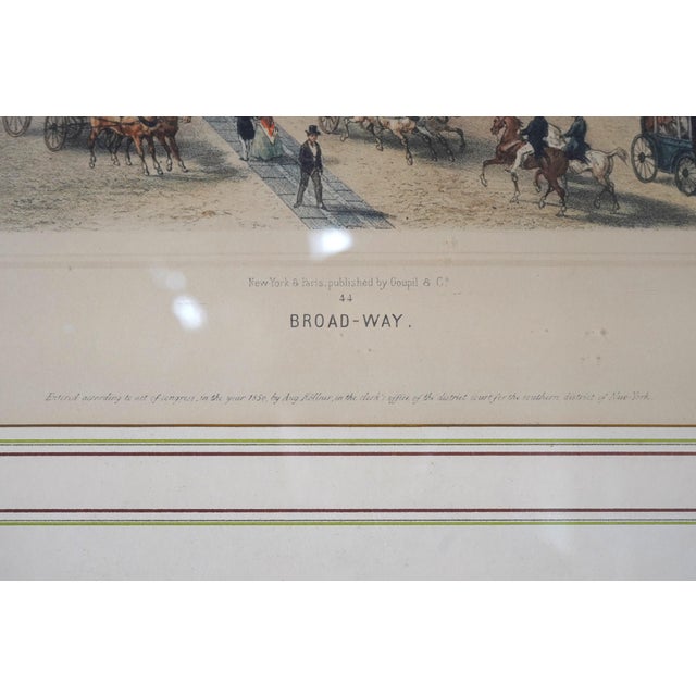 Gold Colored Lithograph Engraving of Broadway n.y. For Sale - Image 8 of 13