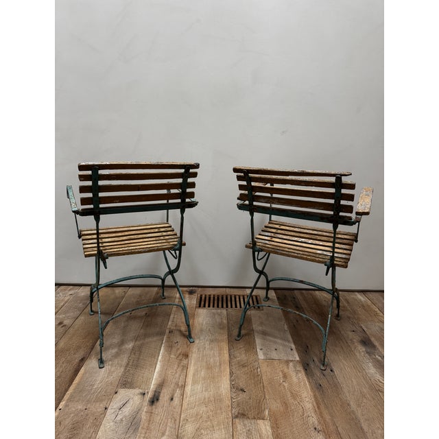 Classic Vintage French Bistro Chairs - a Pair For Sale - Image 4 of 15