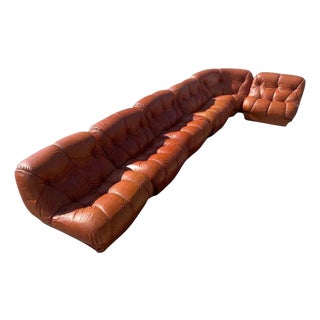 Nuvolone Modular Sofa in Leather by Rino Maturi, Italy, 1960s, Set of 5 For Sale