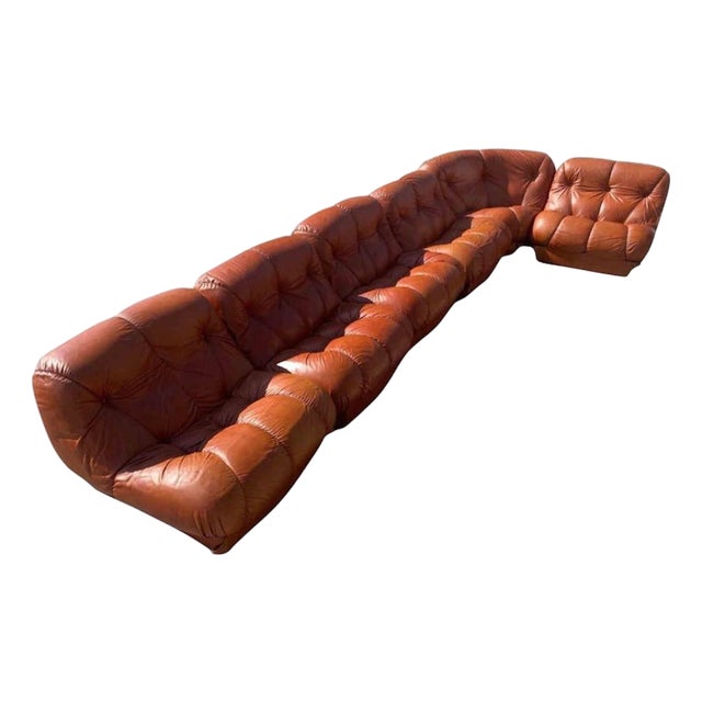 Nuvolone Modular Sofa in Leather by Rino Maturi, Italy, 1960s, Set of 5 For Sale