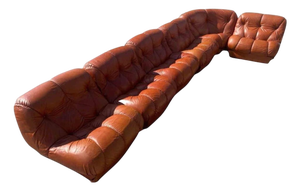 Nuvolone Modular Sofa in Leather by Rino Maturi, Italy, 1960s, Set of 5