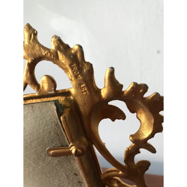 Brass Neoclassical Brass Over Iron Picture Frame With Vintage Style Postcard For Sale - Image 8 of 10