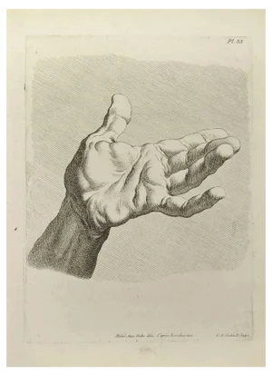 Nicholas Cochin, The Study of Hand after Bouchardon, Etching, 1755