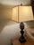Vintage Neoclassical/Hollywood Regency Tall Ebonized Wood Gold Table Lamp W/Shade For Sale In Baltimore - Image 6 of 6