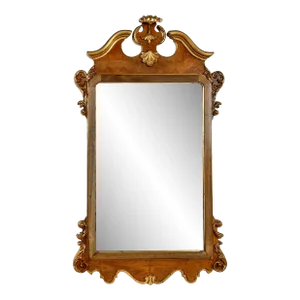 Late 20th Century La Barge Georgian Style Mirror With Distressed Gilt Accents