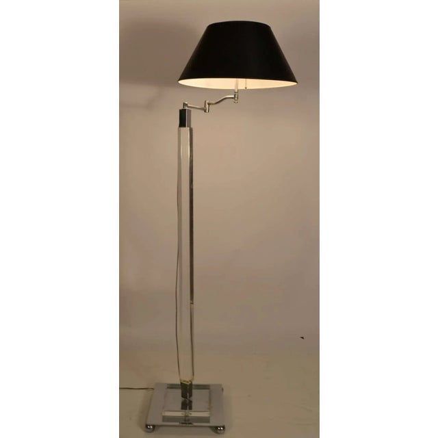 1930s Lucite and Chrome Swing Arm Floor Lamp For Sale - Image 5 of 7