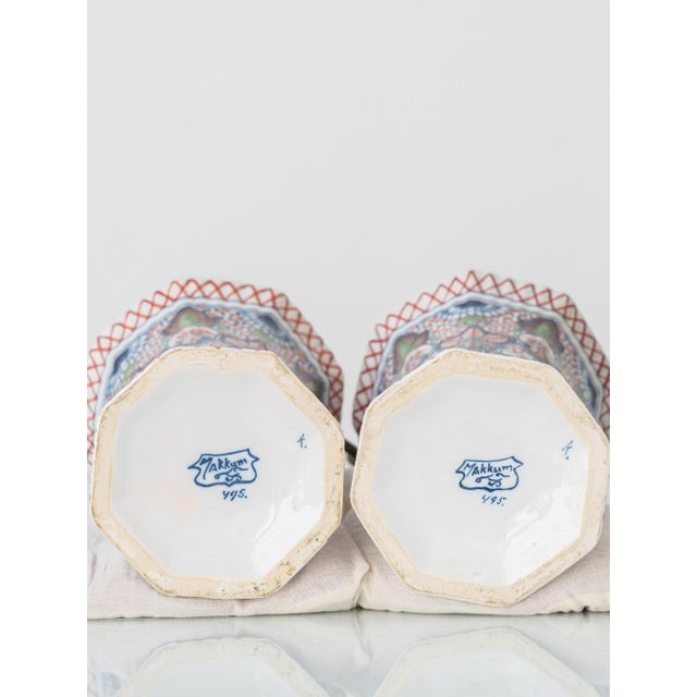 1960s Dutch Delft Table Lamps with New Olive Velvet Drum Lampshades by Makkum, 1940s, Set of 2 For Sale - Image 5 of 17