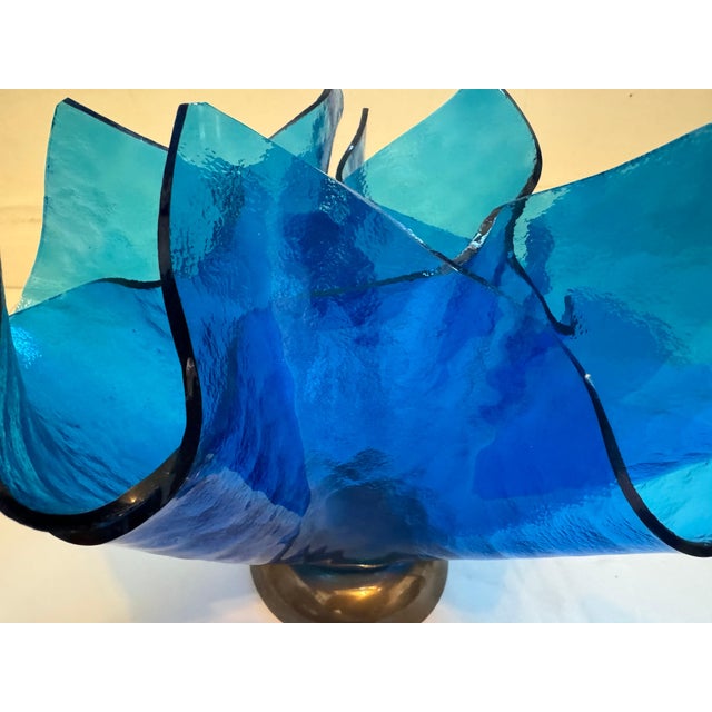 Was Fedrigolli Sculptural Glass 1980s Italian Vase For Sale - Image 9 of 12