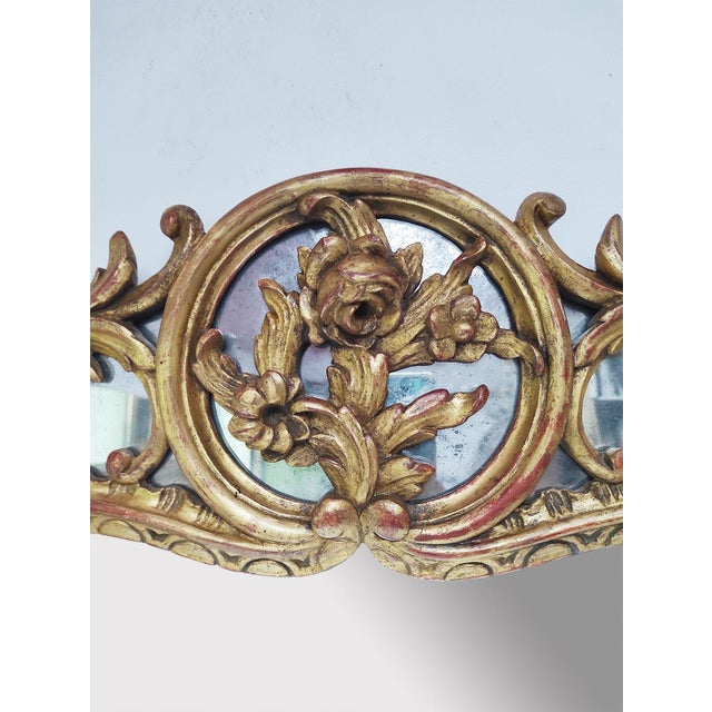 Baroque Antique Louis XV Baroque Style Gilded Wood Mirror, France, 1920s For Sale - Image 3 of 6