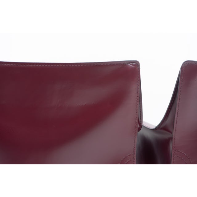 Maroon CAB 413 Armchairs by Mario Bellini for Cassina, 1990s, Set of 4 For Sale - Image 8 of 17