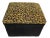 Black Custom Made Velvet Animal Print Ottoman/Footstool 16" H For Sale - Image 8 of 11