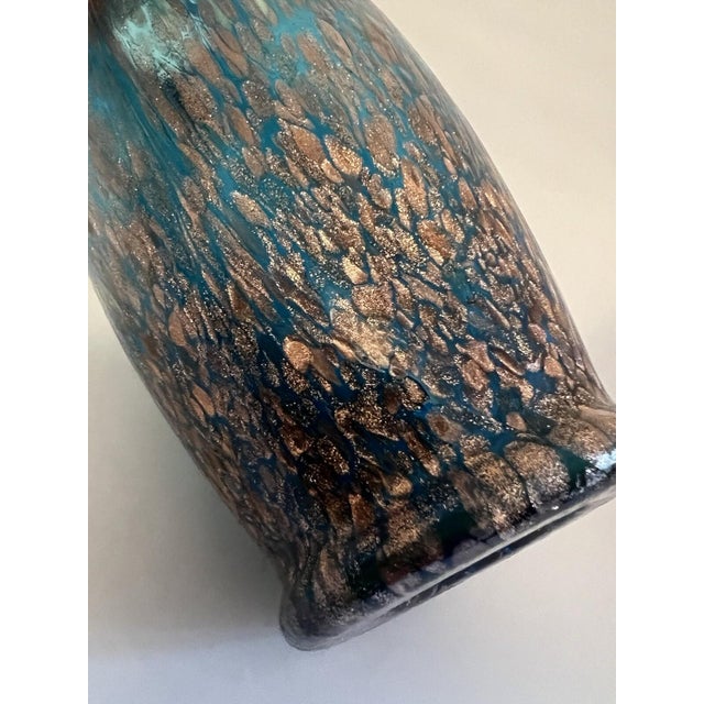 DALE TIFFANY Favrile Milano Amphora Blue Copper Aventurine Art Glass Vase. Handmade and mouth blown. In good vintage used...