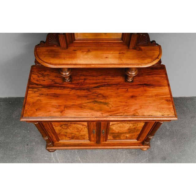 Gründerzeit Sideboard in Walnut with Mirrored Top, 1800s For Sale - Image 12 of 18