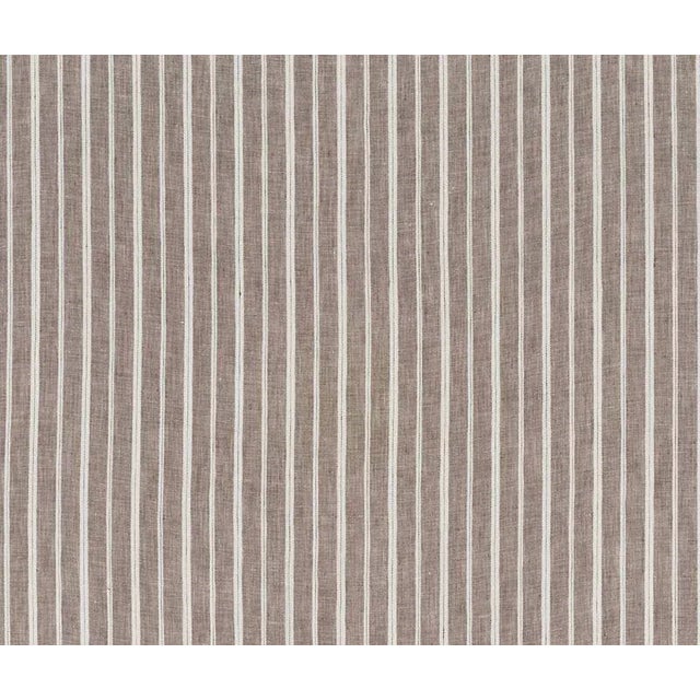 Sample - Schumacher Filippo Linen Sheer Fabric in Cocoa For Sale