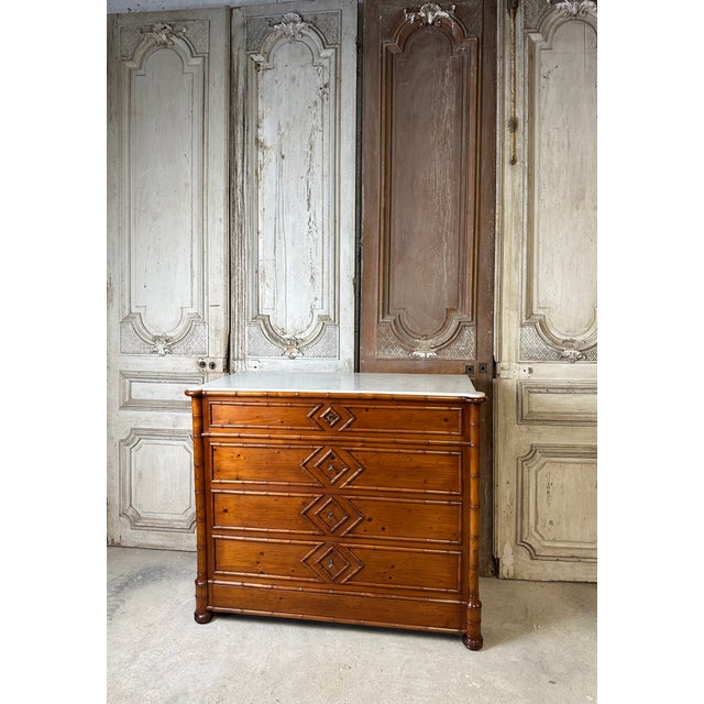 Antique Chest of Drawers in Faux Bamboo, 1880s For Sale - Image 6 of 15