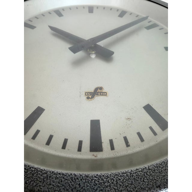 Vintage Industrial Factory Wall Clock from Elfema, 1960s For Sale - Image 13 of 17