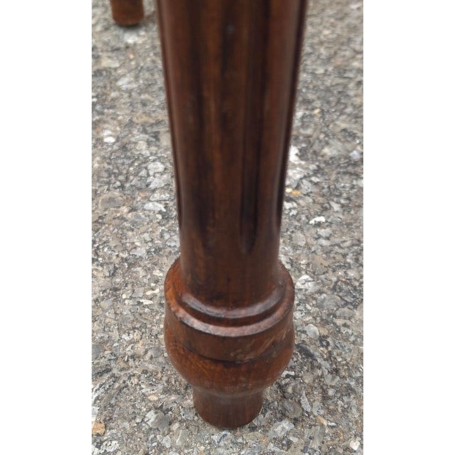 Mid 20th Century Provincial Mahogany With Cane and Glass Top Cocktail Table For Sale - Image 10 of 11