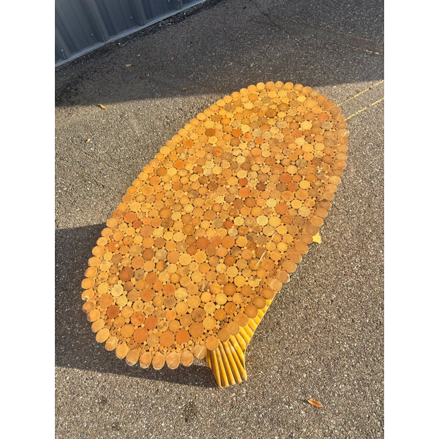 Late 20th Century Late 20th Century McGuire Style Sheaf of Wheat Dining Table For Sale - Image 5 of 11