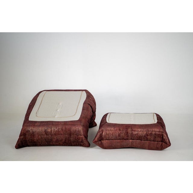 Set of Togo Lounge Chair and Ottoman in Rust Velvet by Michel Ducaroy for Ligne Roset, 1973 For Sale - Image 13 of 18