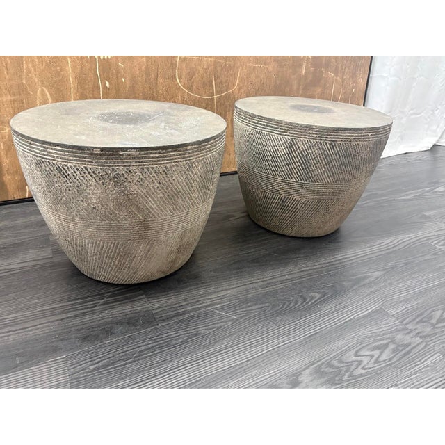 Rh Restoration Hardware Vetro Round Side Table – 21" Diam., Set of 2 For Sale - Image 10 of 18
