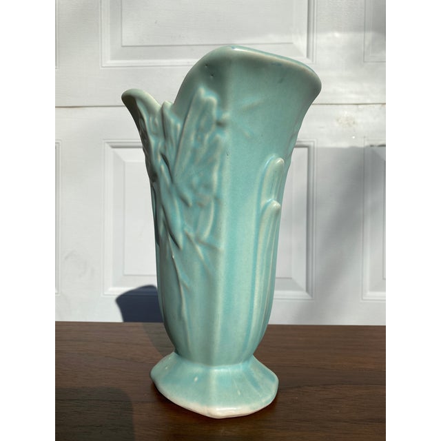 Nelson McCoy Aqua Butterfly Vase Chairish