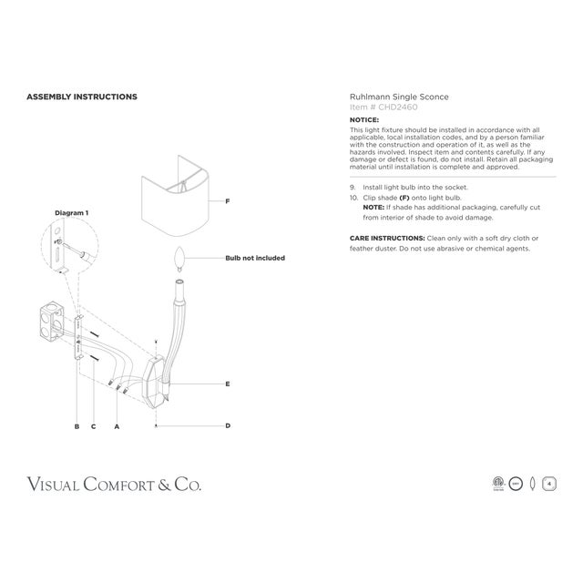 2020s Chapman & Myers for Visual Comfort Signature Ruhlmann Single Sconce in Bronze with Linen Shade For Sale - Image 5 of 5