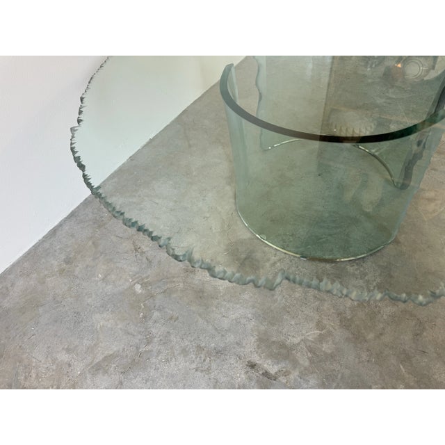 1980's Danny Lane - Style Sculptural Art Hand Carved Glass Coffee Table For Sale - Image 11 of 12