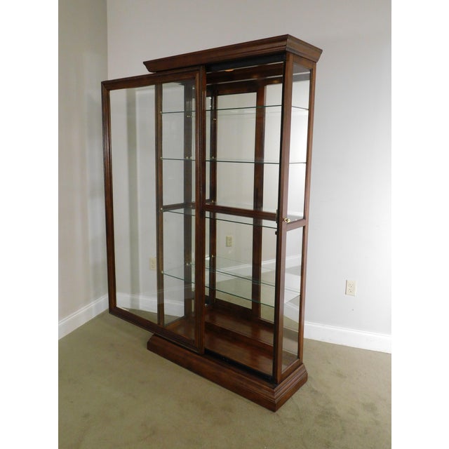 Traditional Cherry Glass Sliding Door Curio Display Chairish