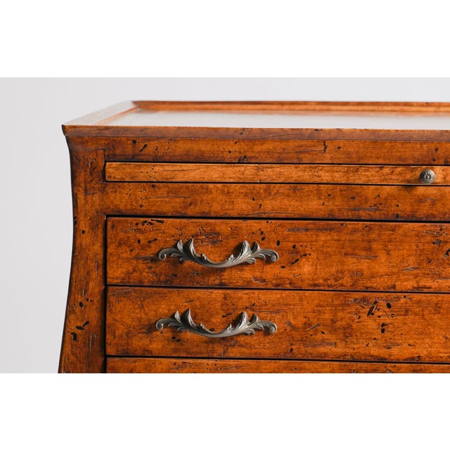 Late 20th Century French Provincial Three-Drawer Side Chest With Pull-Out Slide & Tray Top For Sale - Image 4 of 9