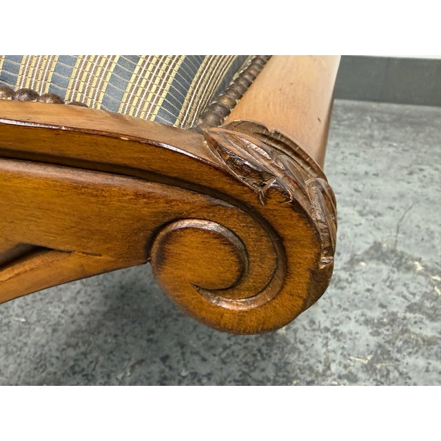 Auburn Schumacher Furnishings Regency Style X-Framed Stool For Sale - Image 8 of 12