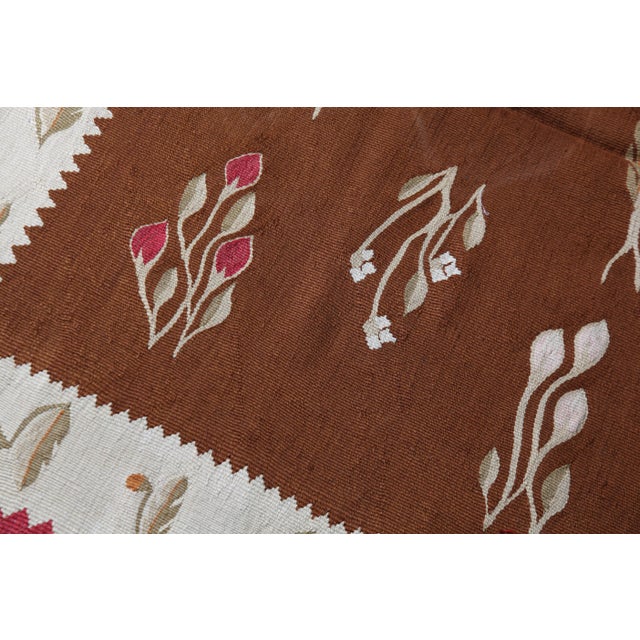 Handmade Oushak Reproduction Kilim With Modern Design For Sale - Image 11 of 11