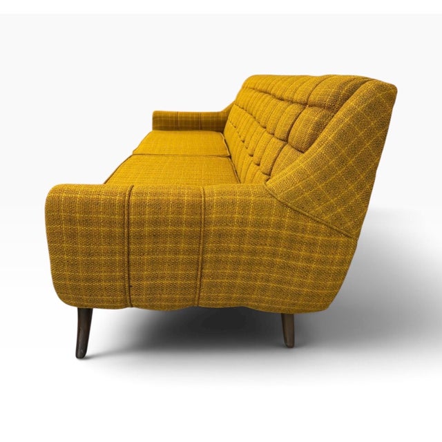 Mid-Century Modern Mid-Century Modern Walnut Upholstered Sofa & Arm Chair For Sale - Image 3 of 16