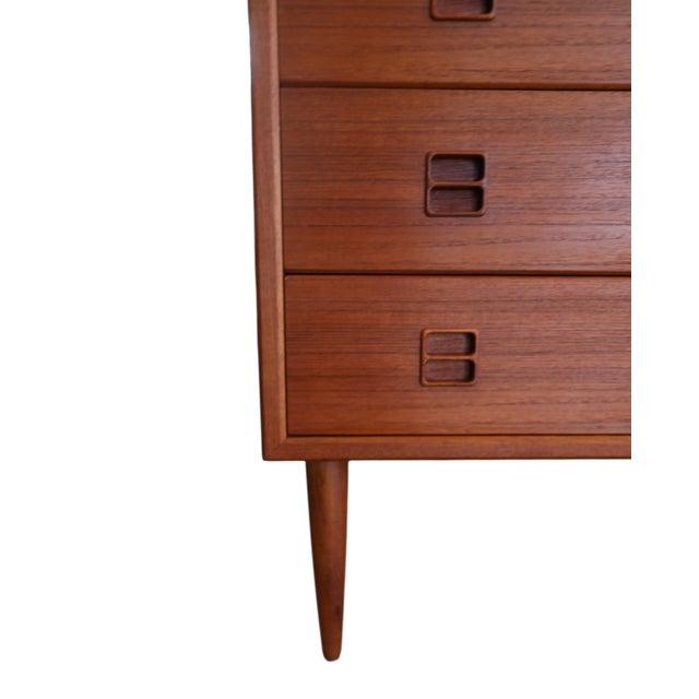 1970s Danish Wide Teak Chest of Drawers with Five Drawers, 1960s For Sale - Image 5 of 17