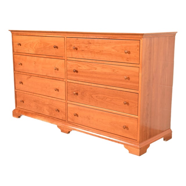 Harden Furniture Arts and Crafts Shaker Solid Cherry Wood Eight-Drawer Dresser For Sale