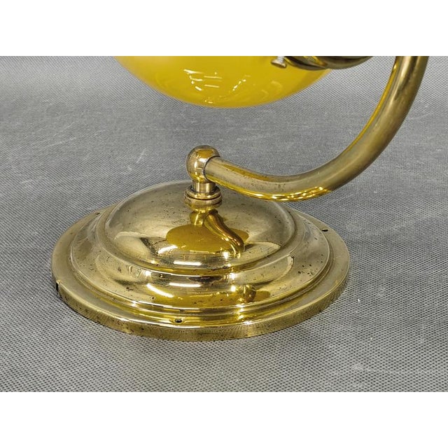 1930s Art Deco Czech Brass and Champagne Glass Wall Light, 1930s For Sale - Image 5 of 10