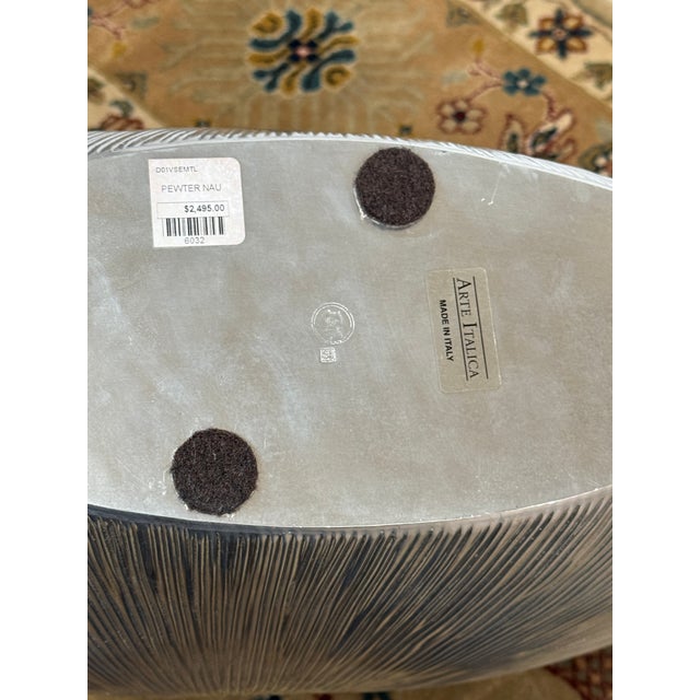 2010s Arte Italica Pewter Nautilus Vase For Sale - Image 5 of 12