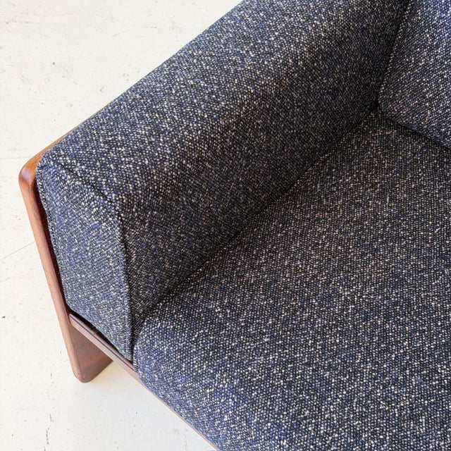 Mid-Century Modern 1970s Rosewood Bastiano Chair Attributed to Afra + Tobia Scarpa for Gavina in Raf Simons Fabric For Sale - Image 3 of 7