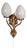 1950s Swedish Modern, Double Wall Light, Brass, Opaline Glass For Sale