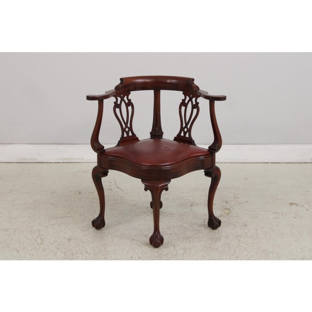 Age: Approx: 30 Years Old Details: Solid Mahogany Ball & Claw Feet Quality Leather Seat High Quality Construction 18 C....