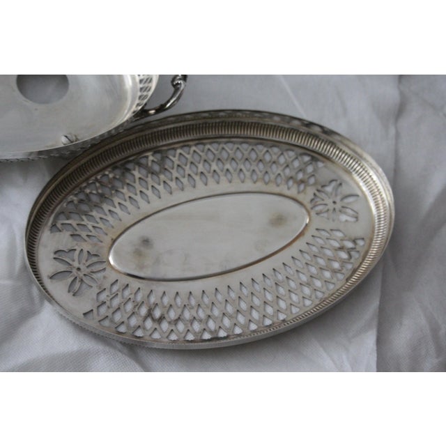 Oval Silver Chafing Dish with Handles For Sale - Image 15 of 18