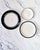 Set of 8 Minimalist "Variation 5 Dé" Dinner Plates by Ann Demeulemeester for Serax, in White Glazed Porcelain With Organic Black Border For Sale - Image 9 of 10