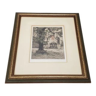 Josef Eidenberger (1899-1991) "Salzburg Castle" Color Etching C.1930s For Sale