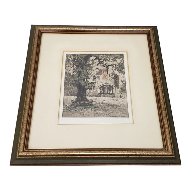 Josef Eidenberger (1899-1991) "Salzburg Castle" Color Etching C.1930s For Sale