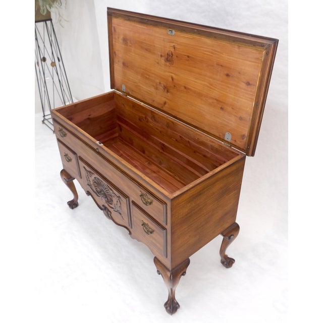 Chippendale Very Fine Cedar Hope Chest Ball & Claw Chippendale Feet MINT For Sale - Image 3 of 18