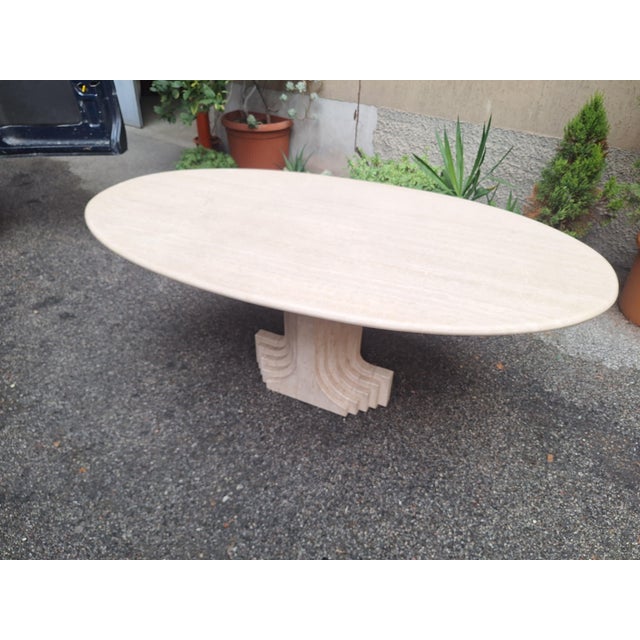 Gavina Travertine Argo Dining Table by Carlo Scarpa for Gavina, 1970s For Sale - Image 4 of 18