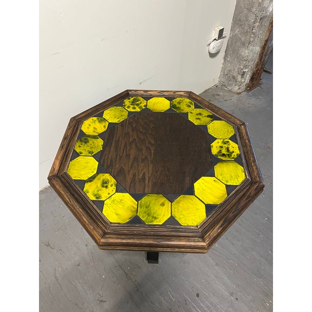 Mid Century Brutalist California Tile Octagonal Table For Sale - Image 4 of 11