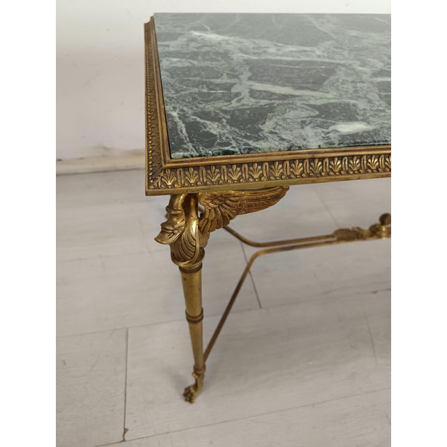 Empire Style Coffee Table in Bronze and Marble, 1950s For Sale - Image 9 of 18