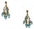 1990s 22k Gold Dangle Chandelier Earrings With Blue Topaz Gemstones, A Pair For Sale