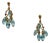 22k Gold Dangle Chandelier Earrings With Blue Topaz Gemstones, a Pair For Sale